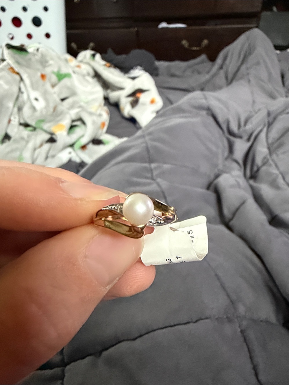 10k gold ring with pearl